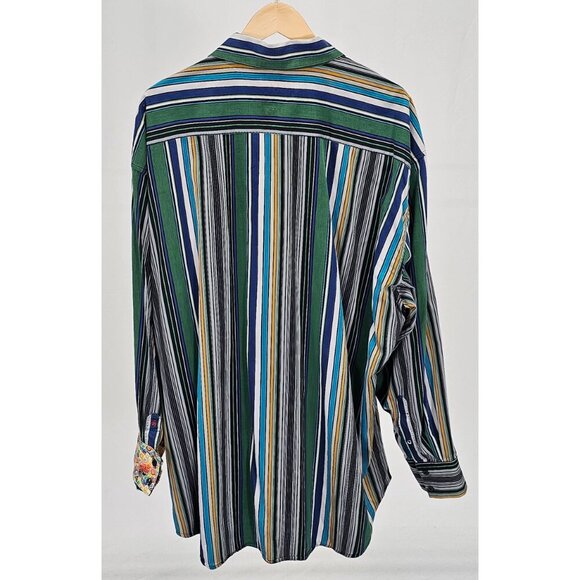 Robert Graham 4XL Classic Fit Green Stripe Contrasting Cuff Button Front… - Picture 6 of 8